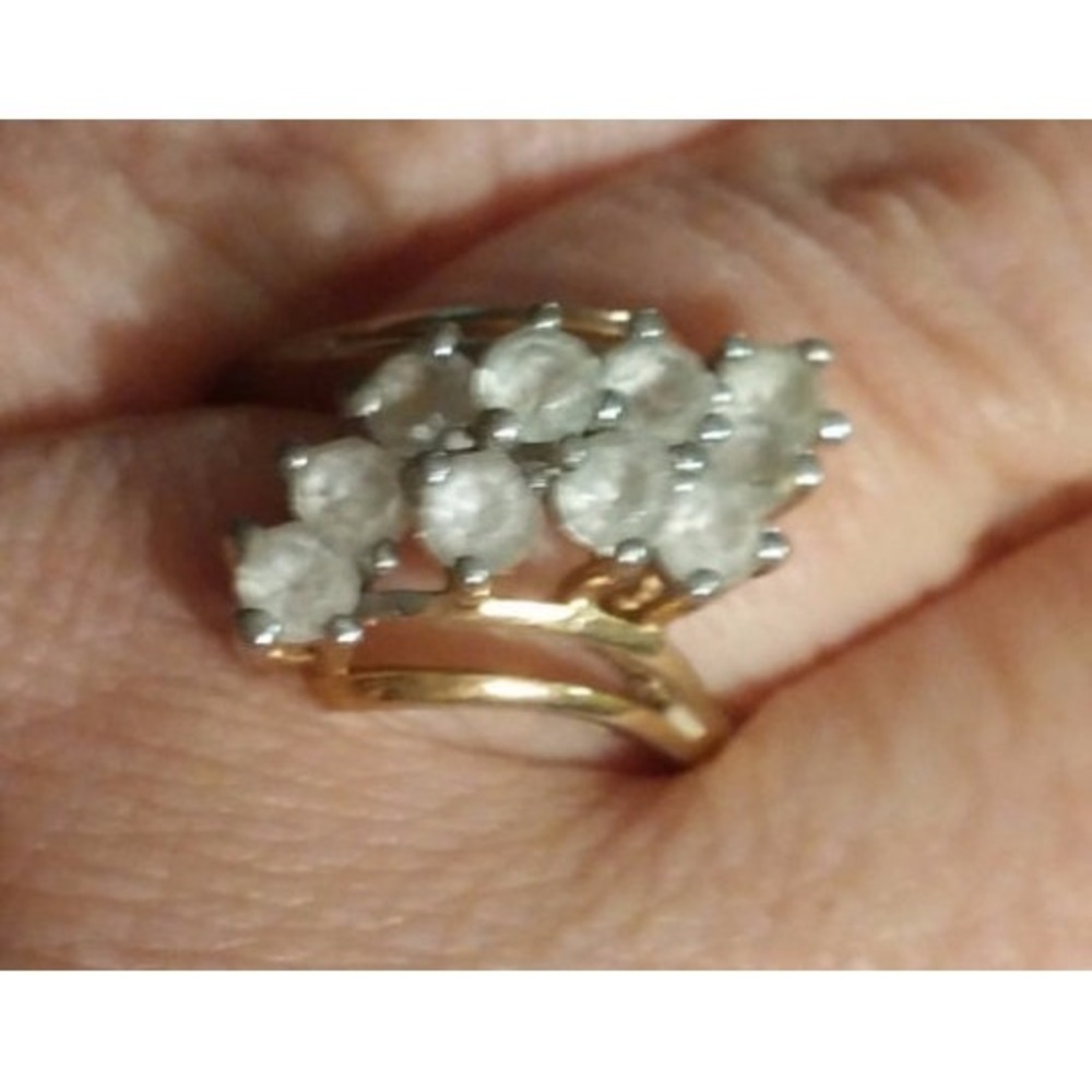 Cocktail ring, faux diamond cocktail ring, size 8.5 costume jewelry